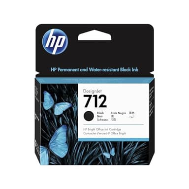 HP 3ED71A Cartouche Encre Authentique 712 Noir 80 ML, Haute capacité avec Encre d'origine, pour Traceurs Grand Format DesignJet T650, T630, T250, T230, Studio et tête d'impression 713 DesignJet
