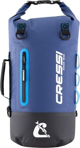 CRESSI Depuis 1946 - Ocelot Dry Bag - Sac Étanche Imperméable Unisex pour la Mer, Le Bateau et Les Activités Aquatiques, Disponible en Petit, Moyen et Grand Format, Bleu/Bleu Clair 20 L
