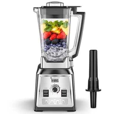 AMZCHEF Blender Professionnel, 2000W Blender Smoothie avec 8 Lames 3D en Acier Inoxydable, 2L Mixeur Blender Sans BPA - 25000 tr/min - 4 Fonctions Électroniques Prédéfinis - Régulateur à 8 Vitesses