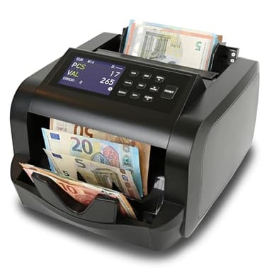 Monepass France - Compteuse de billets + VALORISATRICE sur liasse Mélangée - Sextuple détection UV/MGI/MGT/IR/3D/DEN - Garantie 2 ans