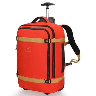 Hynes Eagle Valise Trolley Bagage Soute Roulette Valise Bagage de Cabine Sacs de Voyage a roulettes Sac a Dos Cabine Avion 42L Orange avec Poche pour Bouteille d'eau