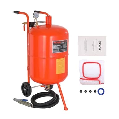 VEVOR Sableuse Haute Pression 75,7 L Kit de Sablage à Air 60-110 PSI Réservoir de Sablage Abrasif Portable avec 4 Buses en Céramique et Séparateur Huile-eau pour Élimination Peinture, Taches, Rouille
