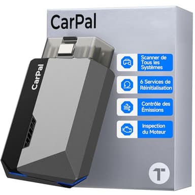 TOPDON Carpal-A Valise Diagnostic Voiture Bluetooth, Tous Les systèmes Diagnostic pour iOS et Android, 6 Services d'entretien, vérification de l'état du véhicule,1 an de Mise à Niveau Gratuite