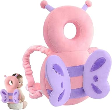 Coussin de Protection de Tête de Bébé,Protege Tete Bebe,Coussin de sac à dos Réglable et Respirant pour Tout-petits,Convient Aux Enfants qui Apprennent à Ramper et à Marcher Avec Genouillères,4 à 24 M