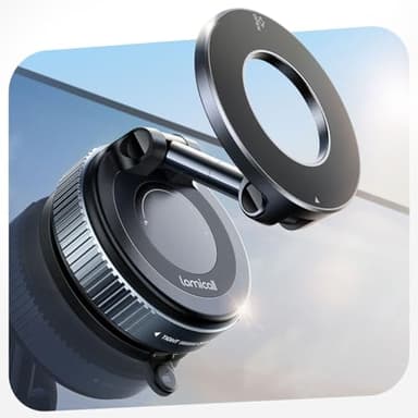 Lamicall Support Telephone Voiture pour MagSafe - [Ventouse à Vide & 24X N55] 360° Rotation, Porte Voiture pour Tableau de Bord/Pare-Brise, Support Magnétique pour iPhone 17 16 15, Autres Smartphones