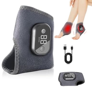 3 en 1 Masseur de Pieds Électrique 2 Pièces, Massage Pieds avec 3 Modes Vibration et 3 Niveaux de Chauffageé, Portable Masseur de Cheville, Masseur Pied Pour Soulagement Douleurs et Relaxation