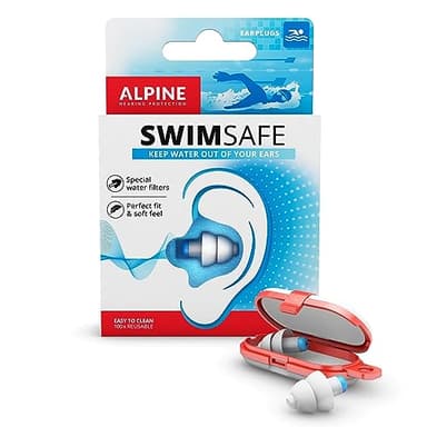 Alpine SwimSafe Bouchons D'Oreilles Pour La Natation - Protection Auditive Contre L'Eau - Bouchons D'Oreilles Étanches Confortables Avec Filtre - Hypoallergéniques et Durables