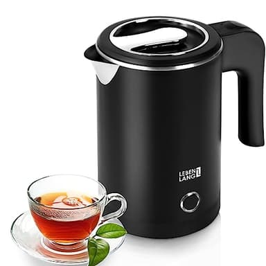 LEBENLANG Bouilloire Électrique en Acier Inoxydable - 0,5L & 600W & Sans BPA I Petit I Mini Bouilloire Electrique Inox Bouilloires Électriques Bouilloire Bouilloir Boulloire Mini Bouilloire de Voyage