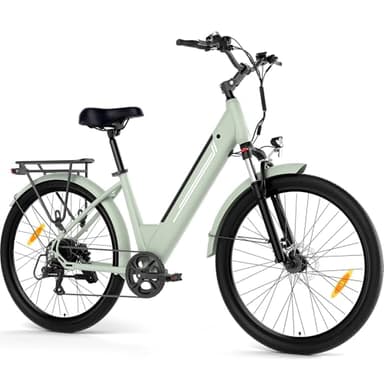 Junglor Vélo Électrique 27,5", Moteur 250W, Batterie Amovible 36V 15,6Ah Jusqu’à 100 km d’Autonomie, 7 Vitesses, Freins à Disque Hydrauliques, Écran LCD, Assistance 25 km/h, Modèle Mixte E-Bike