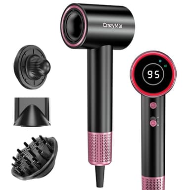 Seche Cheveux Ionique,180 000 tr/min Sèche Cheveux Professionnel–Séchage 5X Plus Rapide,Léger & Compact,4 Température,Protection Contre la Surchauffe et Silencieux (Noir)