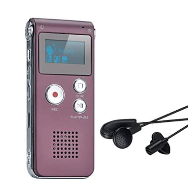 COVVY Dictaphone Enregistreur Numérique Portable Enregistreur Vocal 8GB Enregistreur Audio Lecteur MP3 Dictaphone LCD (Vin Rouge)