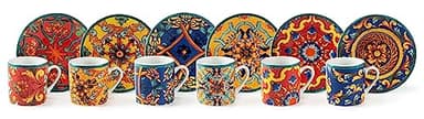 Excelsa , Porcelaine, Set de 6 tasses à café Trinacria avec soucoupe, multicolore