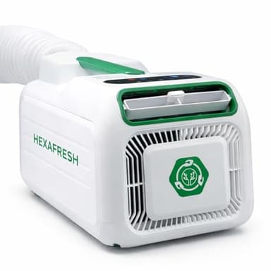 HEXAFRESH HEXAPRO+ Climatiseur Ultra Portable Écologique 4800 BTU, 400W, Chauffage 600W, R290, Refroidissement Turbo, Déshumidificateur, Ventilateur, Technologie Française Brevetée, Pièces et Camping