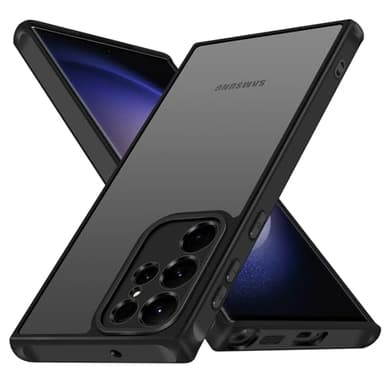 ivoler Coque Mat pour Samsung Galaxy S23 Ultra 5G, [Protection Antichoc Militaire] Arrière Translucide Étui de Protection Mince Anti-Rayures Bumper Housse, Noir