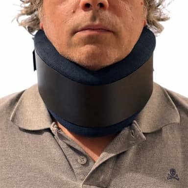 Ortones - Collier cervical souple - Support de cou avec plaque en polyéthylène réglable, pour plus de rigidité ou de flexibilité - Soulage les douleurs cervicales et de la colonne vertébrale - Bleu