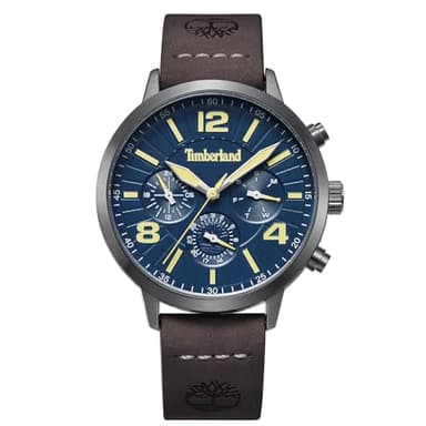 Timberland Montre multifonction pour homme, Marron foncé, Robe de sport