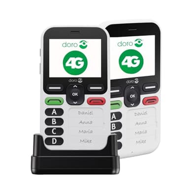 Doro - Leva X10 - Téléphone Portable Senior - Téléphone 4G Débloqué - 4 Numéros Pré-Enregistrés - Touche d'Assistance avec GPS - Minuterie de Sécurité - SMS Uniquement - Chargeur Inclus - Blanc