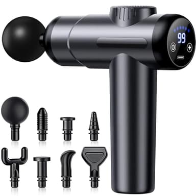 GQBVPN Muscle Pistolet Masseur, Pistolet Massage Musculaire avec 99 Niveaux Réglables et 8 Têtes de Massage, Masseur Musculaire Professionnel avec écran LCD pour Soulager les Douleurs Musculaires