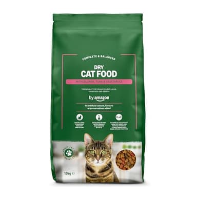 by Amazon - Croquettes complètes pour chats adultes, au saumon, thon et légumes, 1 lot de 10kg