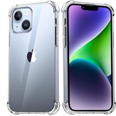Melomon Coque Compatible avec iPhone 14 Plus, 6,7 Pouces, étui de Pare-Chocs Transparente Antichoc, Dos en PC Anti-Rayures (HD Clair)