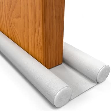 HOGARLAX® Boudin de Porte Isolant Froid – Bas de Porte Isolant, Anti Courant d'air, Isolation Phonique et Thermique, Coupe-Froid, Joint pour Entrée et Maison, Ajustable jusqu'à 93cm (1, Blanc)