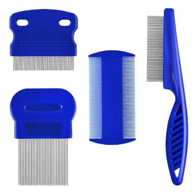 ZELHYEUU Lot de 4 peignes à poux en acier inoxydable