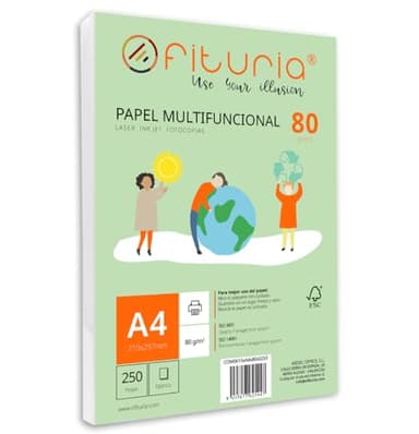Ramette de papier A4 80g avec 250 feuilles blanches, papier multifonctionnel pour un usage scolaire et professionnel. Idéal pour imprimantes laser, à jet d’encre ou photocopieuses – Ofituria