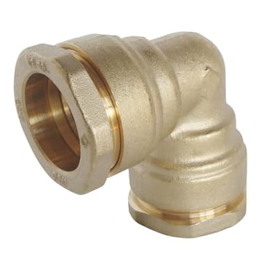SOMATHERM FOR YOU, Raccord coudé égal en laiton pour tube PE Ø25 mm, pression max 20 bars, température -10°C à +80°C, joint torique EPDM, norme ACS, garantie 5 ans