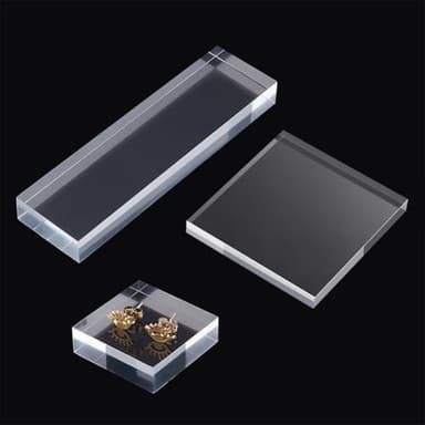 PH PandaHall Présentoirs à Bijoux Transparents 3 Styles Carré Rectangle Bijoux Présentoir Support de Base Bijoux Vitrine Anneau Organisateur D'Affichage pour la Maison Collection