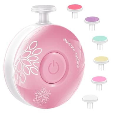Blendura Lime à Ongles Électrique pour Bébé, Kit de Manucure 6 en 1, Rose, Faible Bruit, Sécurité Enfant, Fonctionne sur Batterie