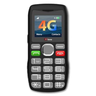TTfone TT890 Téléphone 4G pour Seniors Téléphone Mobile à Grandes Touches Facile à Utiliser avec Bouton d’Appel d’Urgence, Chargement USB-C, Bluetooth, Appareil Photo Débloqué (avec câble USB)