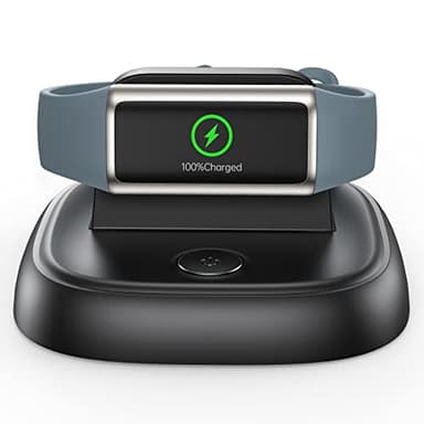 LVFAN Chargeur pour Fitbit Charge 5, Chargeur avec Bouton de Réinitialisation, Station de Charge Magnétique Accessoires de Remplacement avec USB C Câble pour Fitbit Charge 5 / Luxe - Noir