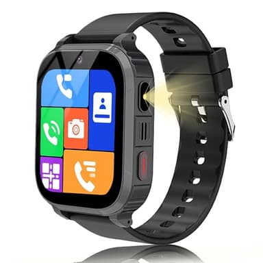 GPS Montre Connectée Enfant, Montre Bracelet Enfant 4G avec Appel, SOS, Chat Vidéo WiFi, GPS Localisation, Mode Classe, Réveil, 7 Jeux, 10 Contacts, SMS, IP68 Smartwatch Telephone Ado Enfants Cadeau