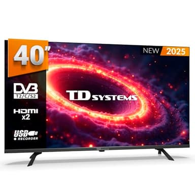 TD Systems - Téléviseur 40 Pouces Full HD Non Smart TV, télévision TNT 2025, téléviseurs avec 2 Ans de Garantie, 2X HDMI, USB Lecteur et enregistreur - PRIME40K21F