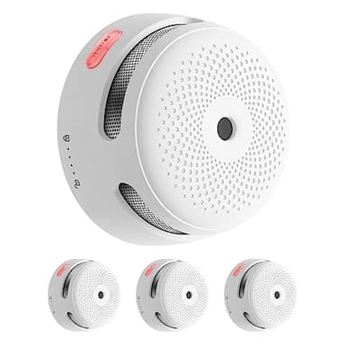 X-Sense Détecteur de Fumée Wi-FI Compatible avec l’Appli X-Sense Home Security, Station de Base SBS50 Requise, Mini-Détecteur de Fumée Interconnecté sans Fil Conforme à EN14604, XS01-M, Lot de 3