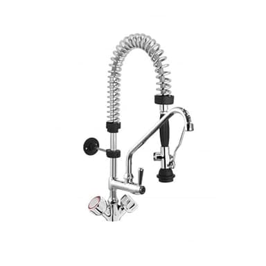 Robinet Douchette Professionnel avec Mélangeur + Col de Cygne – Eau Chaude/Froide – Idéal Cuisine Pro, Restaurant, Bar, Hôtel, Collectivités – Fabrication Italienne (ERAMINI222)