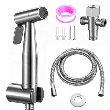 Homshsjhkis Douchette WC Kit Complet, Vaporisateur Toilette Douchette Acier Inoxydable, Pulvérisateur Bidet Main, Pommeau Douche Intime, Pression Réglable pour Hygiène Personnelle et Soins Nettoyage