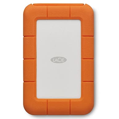 LaCie Rugged USB-C 4To, Disque Dur Externe Portable HDD, Résistant aux chutes, chocs, la poussière, la pluie, pour Mac & PC, avec USB C sans câble USB A, services Rescue (STFR4000800)