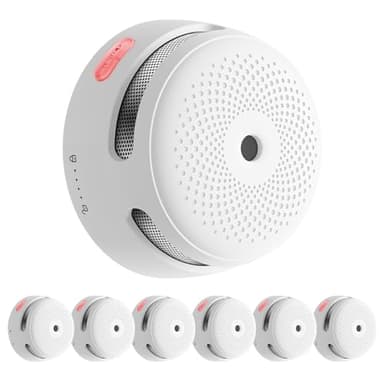 X-Sense Détecteur de Fumée Wi-FI Compatible avec l’Appli X-Sense Home Security, Station de Base SBS50 Requise, Mini-Détecteur de Fumée Interconnecté sans Fil Conforme à EN14604, XS01-M, Lot de 6