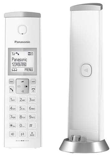 Panasonic KX-TGK222 Téléphone sans fil design avec répondeur, blocage des appels et mode anti-dérangement, blanc