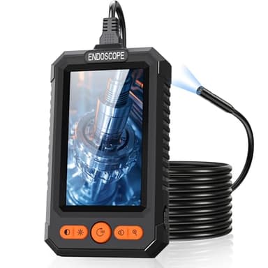 BlueSwan Camera Endoscopique 4.3" IPS 1080P HD - Endoscope IP67 avec Câble Semi-Rigide 5M, 8 Adjustable LEDs, Rotation 180° et Zoom, Camera Inspection Canalisation Idéal pour Plombier, Mécanique Auto