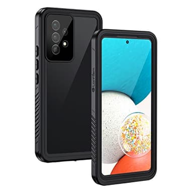 Lanhiem Coque pour Samsung A53 5G, [IP68 Étanche & Antichoc] 360 Protection Integrale Double Renforcé Waterproof Etui Antipoussière Incassable Housse Compatible avec Samsung Galaxy A53, Noir