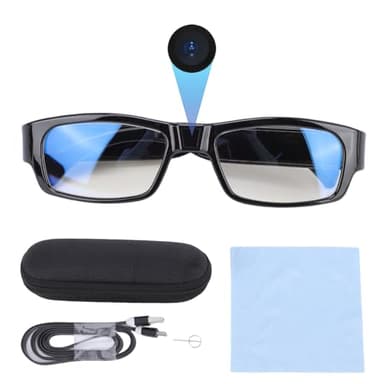 Plyisty Lunettes Avec Caméra, Lunettes Vidéo HD 1080P, Enregistrement Anti-Tremblement, Grand Angle De Vue, Prise En Charge Jusqu'à 128 Go, Glasses Portables Pour Sports Plein Air