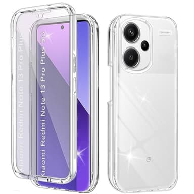 Coque pour Redmi Note 13 Pro Plus 5G Antichoc Housse avec Protège-écran Cover 360 Full Body Protection Etui Robuste Double Face Transparent TPU Case Intégrale Coque pour Redmi Note 13 Pro+ 5G, Clear