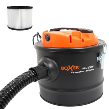 Boxer Aspirateur Cendre avec Filtre HEPA 10 litres - Aspirateur a Cendre avec Moteur 800 W