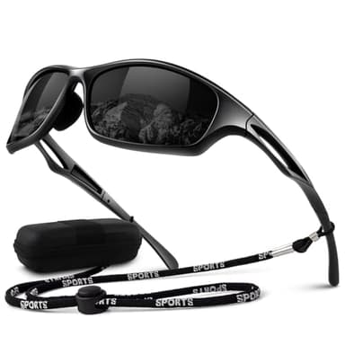 LINVO Lunettes de Soleil Homme Polarisées Légère TR90 Monture Sport Lunette Conduite Cyclisme Pêche 100% Protection UV400 CAT 3 CE