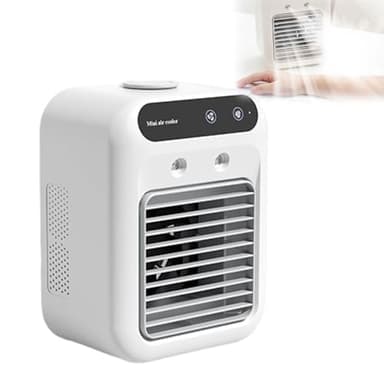 Générique Climatiseur Mobile - Mini Climatiseur USB Ventilateur Silencieux Refroidisseur D'air Portable Pour Chambre, Bureau, Camping (Blanc)