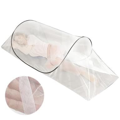 Moustiquaire Pliable, Moustiquaire de Voyage Pop Up avec Fermeture Éclair Répulsif Anti-Moustiques à 360° Tente Moustiquaires sans Installation pour Voyage, Camping, Dortoir, Maison