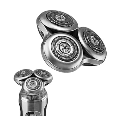 SH98 Tête de rasage de rechange complète, compatible avec Philips Norel*o Série 9000, Tête de rasage de précision avec support métallique et lames à double couche, avec brosse de nettoyage, Argent