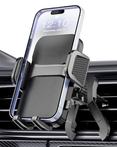 Hoppac Support Téléphone Voiture Grille Aeration, Porte Telephone pour Automobile Crochet Fort, 360° Rotation, Bouton de Libération, Socles Accroche Portable pour Smartphone 4-7 in